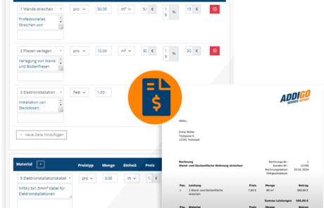 Rechnungen erstellen mit ADDIGO