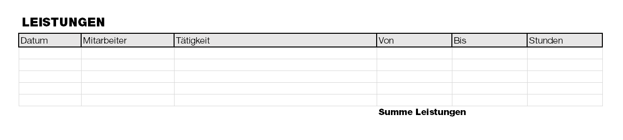 Leistungsnachweis Rapportzettel